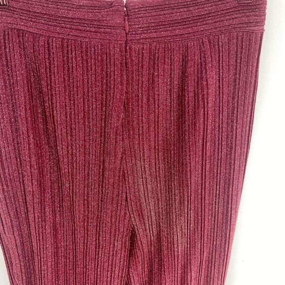 Revolve NBD Phoibe Womens Glitter Pink Fuchsia Metallic New Flare Pant Medium - Picture 7 of 9